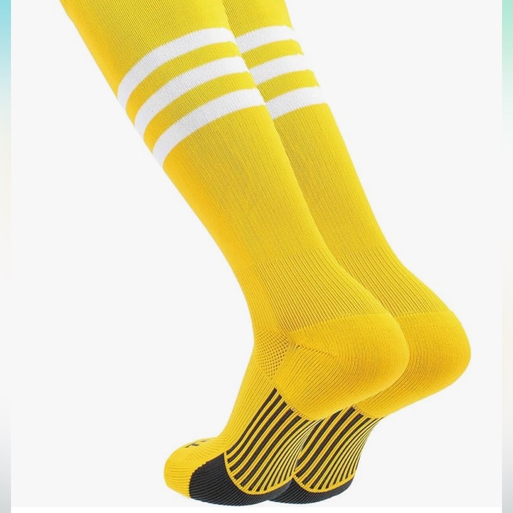 2 pairs TCK Men's Yellow Softball socks size Medium GUC